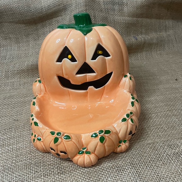 NCE 1992 "Its Alive" Light Up Eerie Sounds Pumpkin Jack O Lantern Candy Dish - Picture 6 of 6